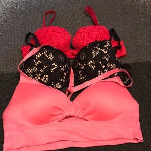 3 Victoria Secret Bras. great condition push up